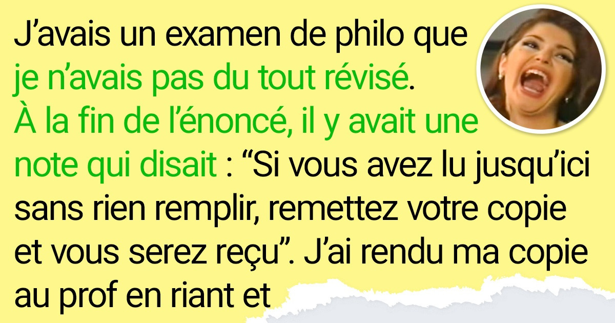 18 Étudiants qui se sont brillamment tirés d’affaire lors d’un examen