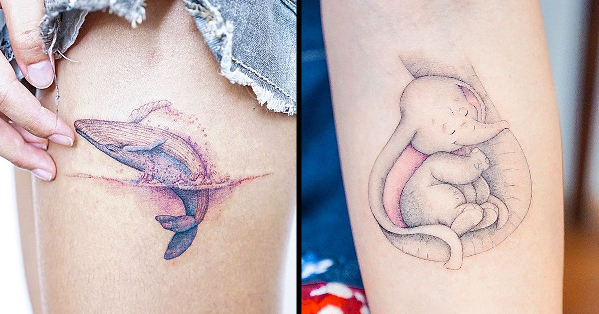 23 Superbes tatouages d’animaux dont la tendresse dépasse toutes les normes