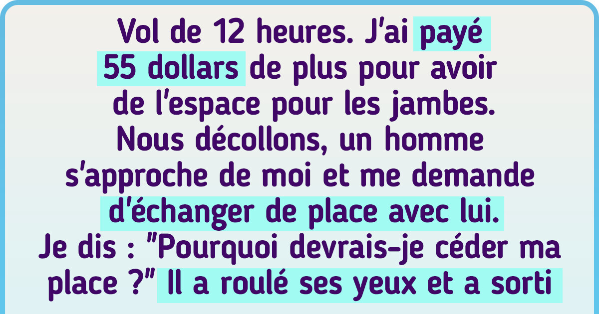 Un homme a embêté une inconnue dans un avion pour une raison ridicule mais la jeune femme a su se défendre Un homme a embêté une inconnue dans un avion pour une raison ridicule mais la jeune femme a su se défendre