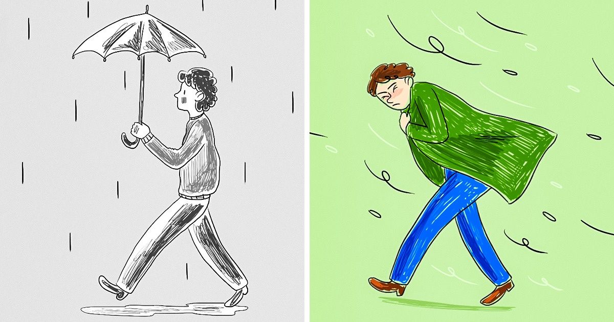 Dessine une personne sous la pluie et nous te dirons comment tu fais face à tes problèmes