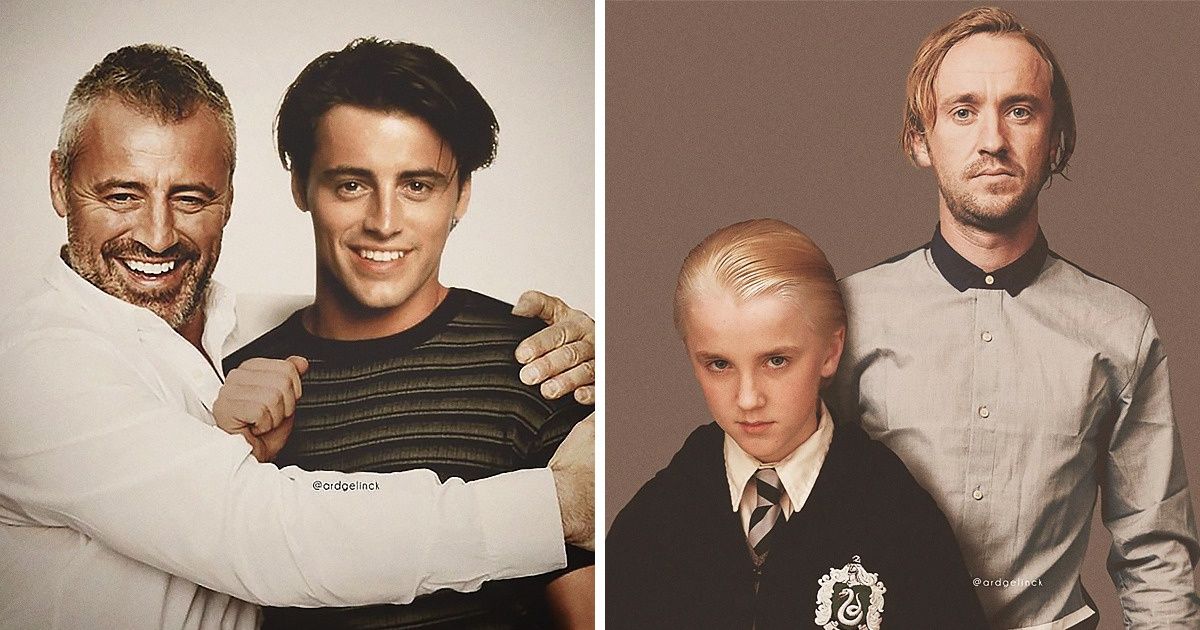 Un artiste a “Photoshopé” 20 célébrités avec leur version plus jeune d’eux-mêmes, afin de nous montrer combien le temps les a changées Un artiste a “Photoshopé” 20 célébrités avec leur version plus jeune d’eux-mêmes, afin de nous montrer combien le temps les a changées