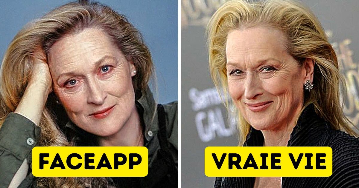 Nous avons utilisé l’application de vieillissement FaceApp sur 15 anciennes photos de célébrités et nous les avons comparées avec la réalité actuelle (tu ne reconnaîtras jamais Keanu Reeves) Nous avons utilisé l’application de vieillissement FaceApp sur 15 anciennes photos de célébrités et nous les avons comparées avec la réalité actuelle (tu ne reconnaîtras jamais Keanu Reeves)