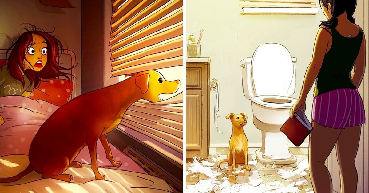 Les propriétaires de chiens ne sont jamais seuls, et ces 22 illustrations chaleureuses le prouvent !