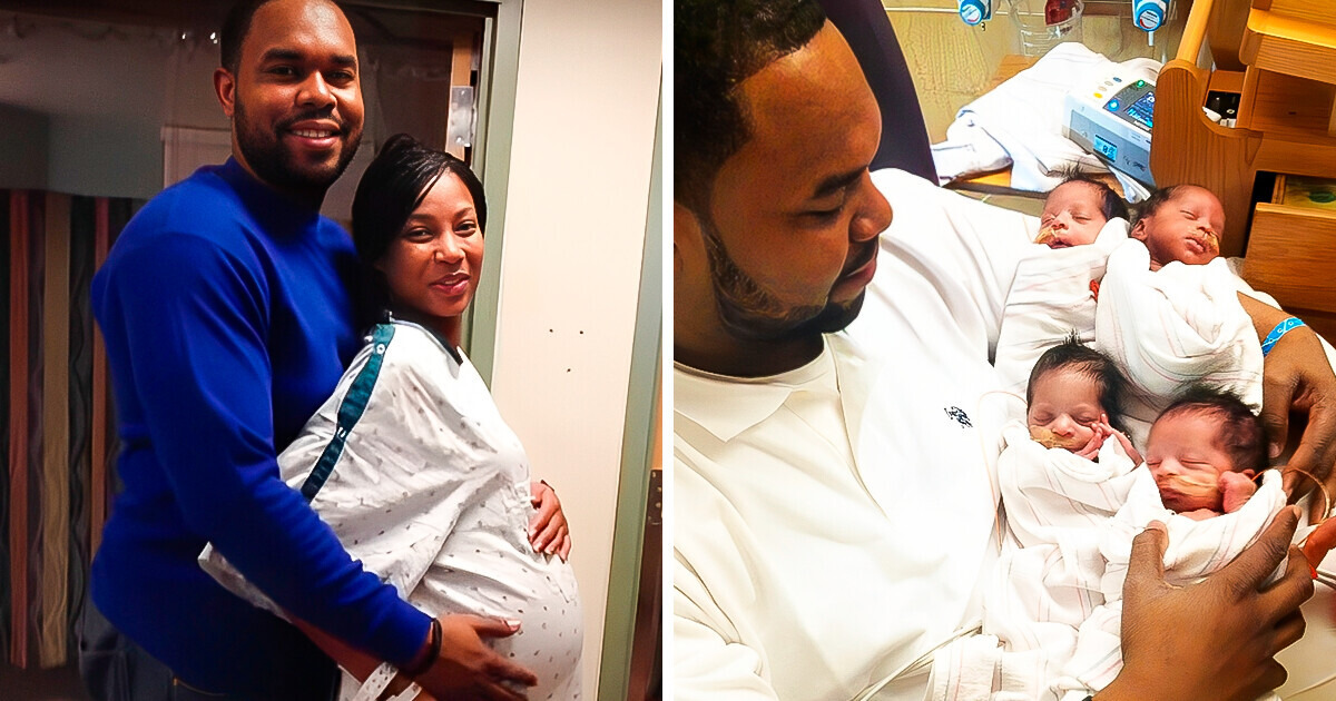 “Je suis passé de la meilleure journée de ma vie à la pire qui soit” : Un père élève ses quadruplés après la mort tragique de sa femme “Je suis passé de la meilleure journée de ma vie à la pire qui soit” : Un père élève ses quadruplés après la mort tragique de sa femme