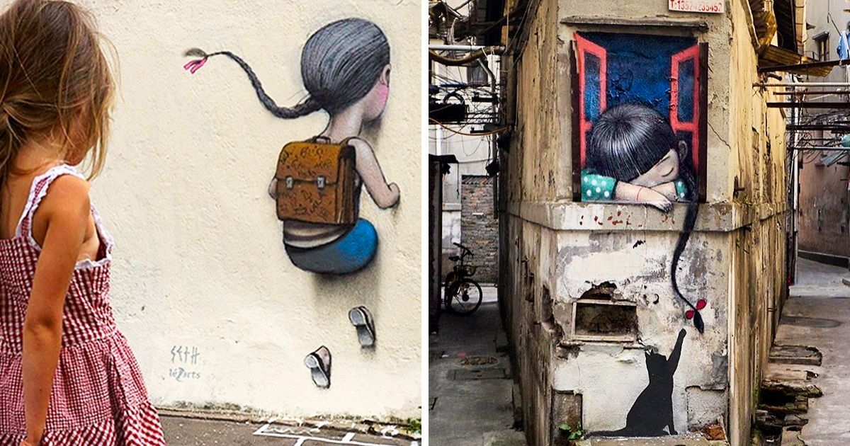 Un artiste a donné une toute autre allure à des espaces vides du monde en mettant en vedette la naïveté des enfants
