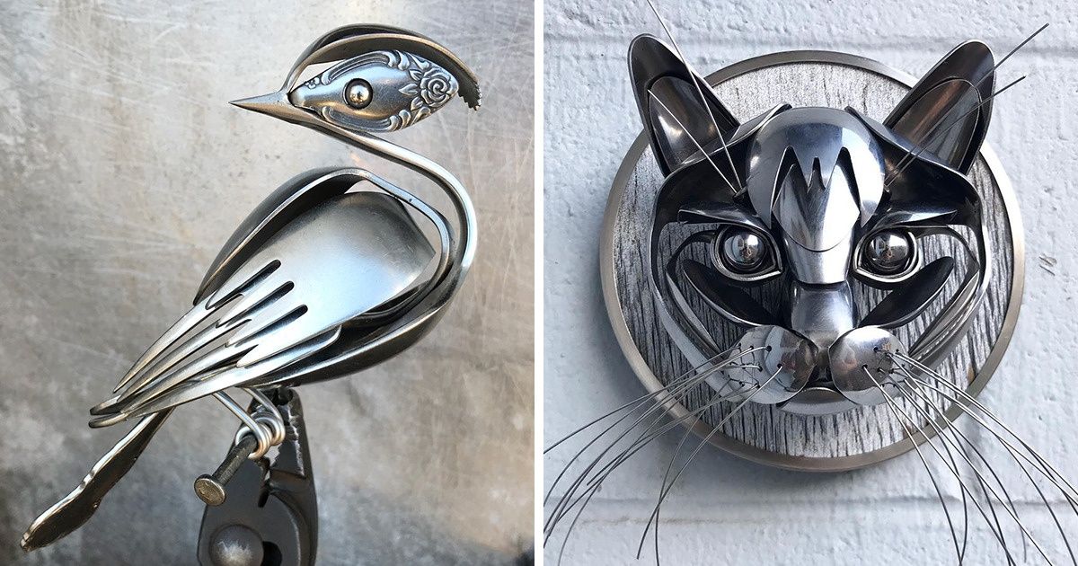 Un artiste fait des sculptures en argenterie recyclée qui sont bien plus que de l’art