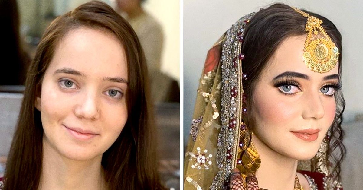 24 Superbes transformations de jeunes mariées avant et après avoir été maquillées