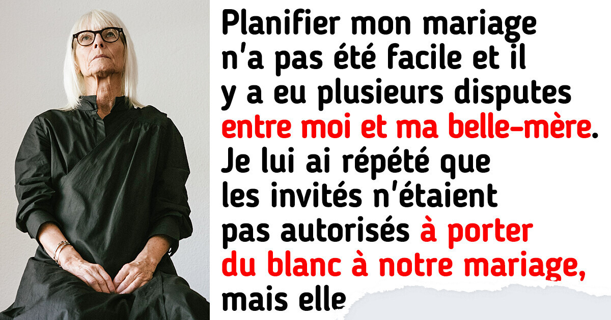J’ai décidé de punir celle qui se présentera en blanc à mon mariage, et ma belle-mère est contrariée J’ai décidé de punir celle qui se présentera en blanc à mon mariage, et ma belle-mère est contrariée