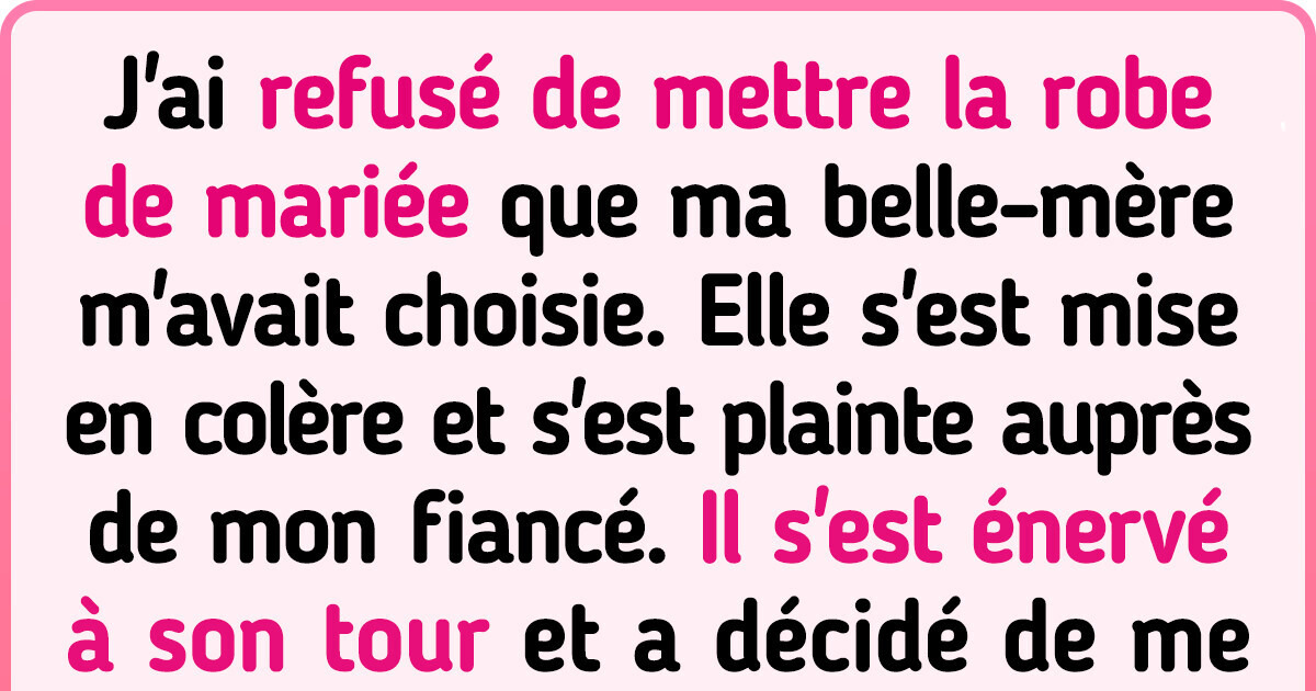 Mon fiancé a échangé la robe de mariée que j’avais choisie contre celle que sa mère voulait Mon fiancé a échangé la robe de mariée que j’avais choisie contre celle que sa mère voulait