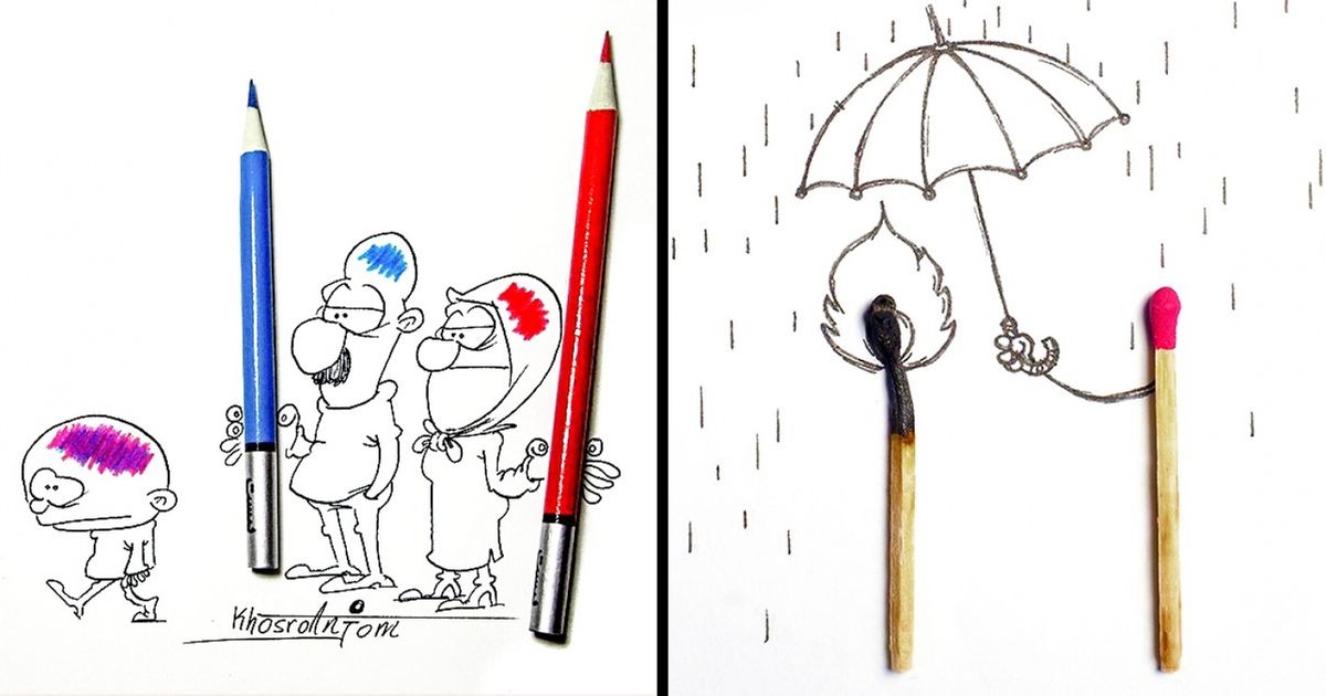 Cet artiste iranien parvient à expliquer tout le sens de la vie simplement à l’aide d’un crayon et de quelques objets