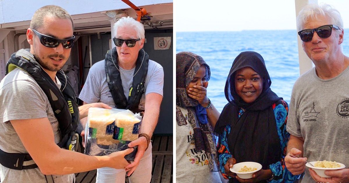 Richard Gere a apporté de la nourriture à 121 migrants secourus en Italie à bord d’un navire humanitaire, et nous trouvons son geste admirable Richard Gere a apporté de la nourriture à 121 migrants secourus en Italie à bord d’un navire humanitaire, et nous trouvons son geste admirable