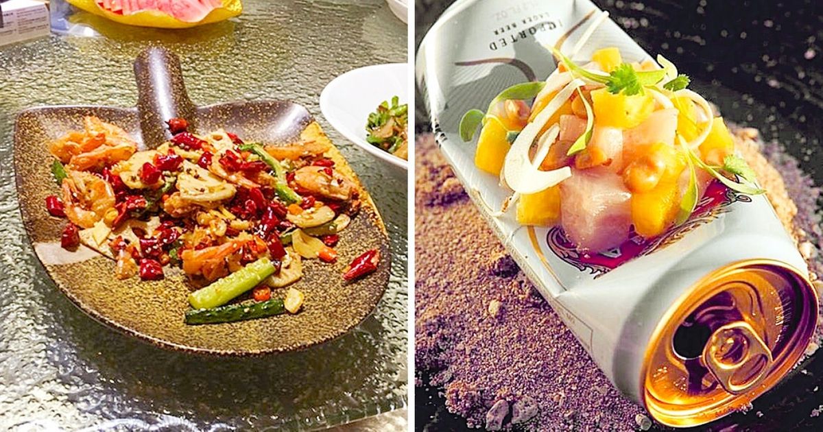 Des clients de restaurants ont partagé sur Internet des photos d’objets insolites servant de plats, et visiblement, les assiettes ne sont plus à la mode