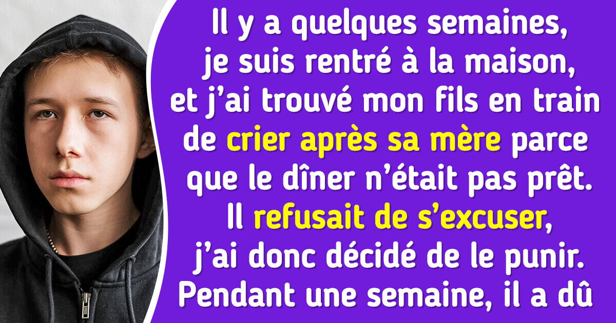 Mon fils n’apprécie pas tout ce que fait sa mère, j’ai donc décidé de lui enseigner une précieuse leçon de vie Mon fils n’apprécie pas tout ce que fait sa mère, j’ai donc décidé de lui enseigner une précieuse leçon de vie