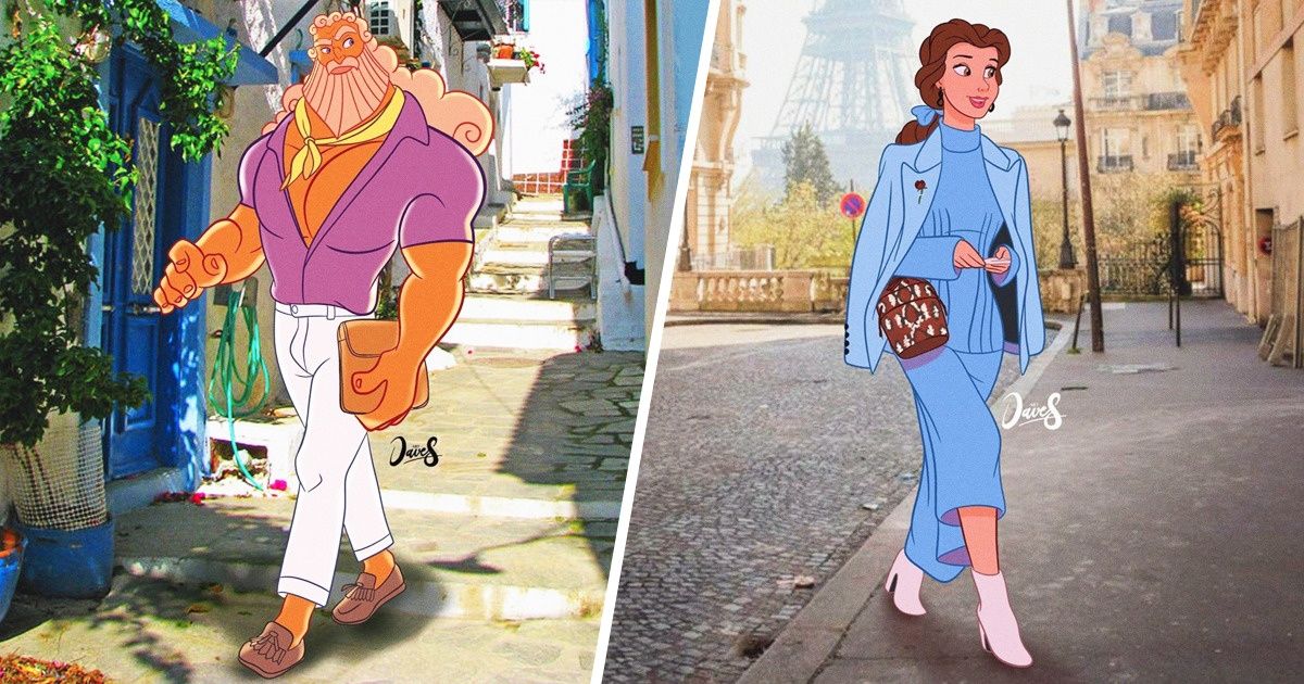 Un Artiste a ajouté une touche de modernité aux looks des personnages de Disney en les intégrant à de nouveaux lieux
