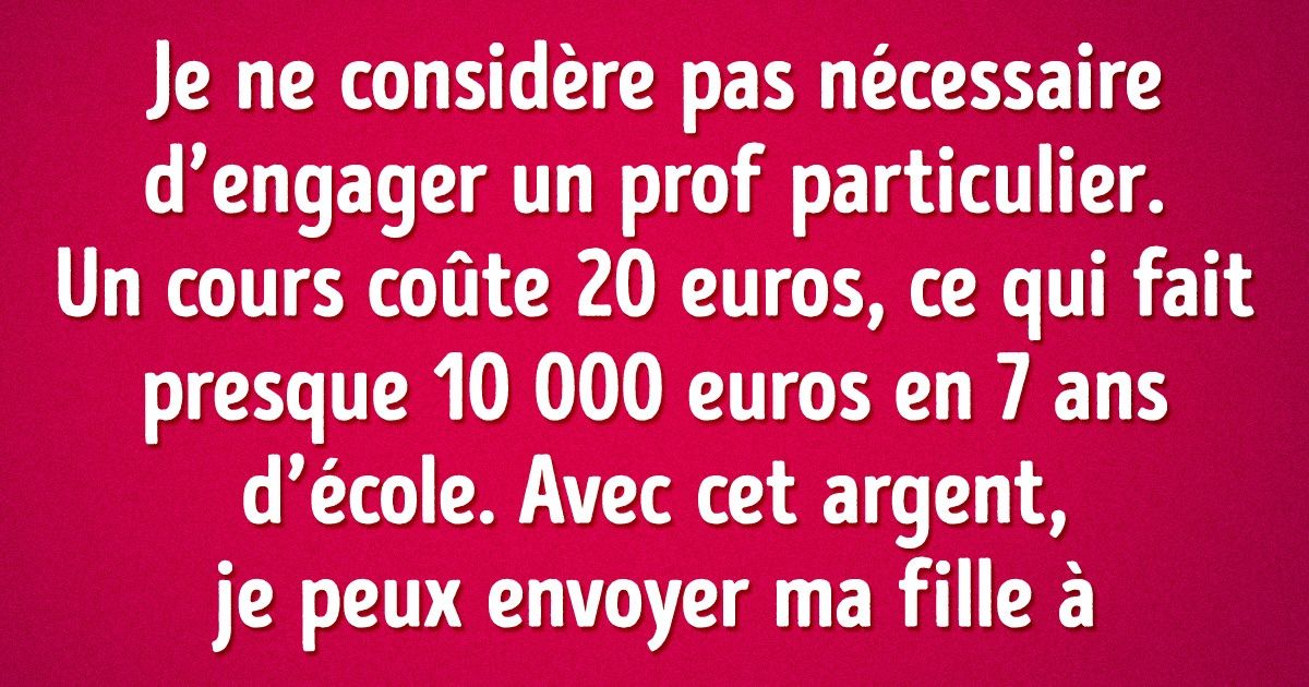 Chère maîtresse, la mère d’une fillette de 9 ans vous écrit