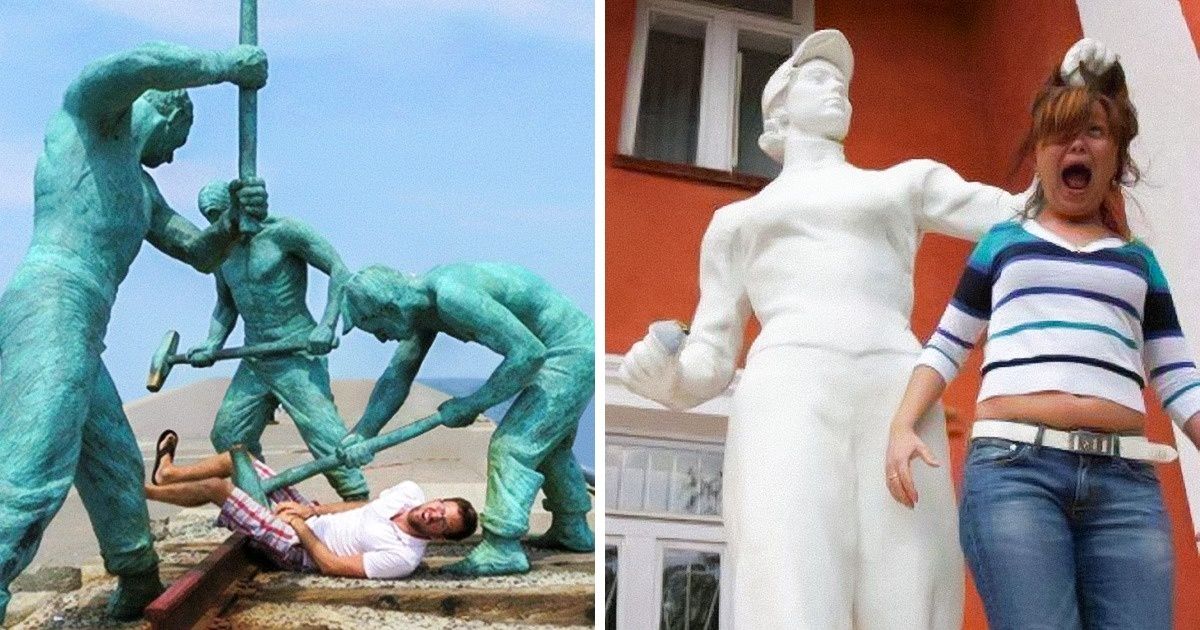 Les statues peuvent s’avérer une véritable source d’inspiration pour les parties de rigolade, et ces 25 photos le prouvent !