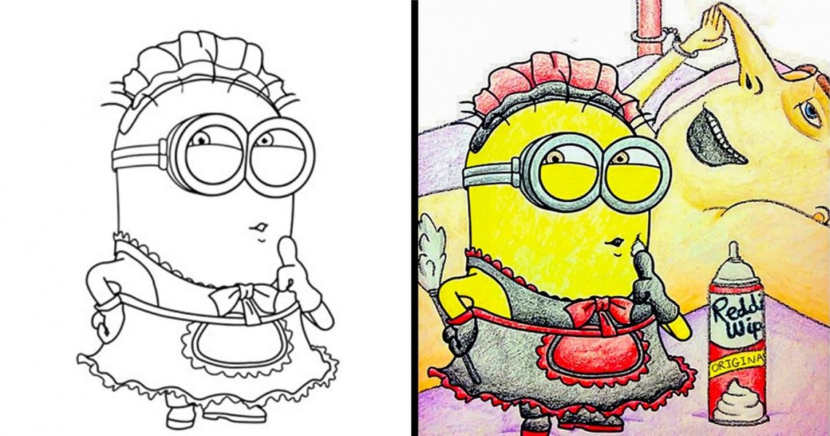Quand les adultes détournent d’innocents coloriages d’enfants, le résultat peut se révéler particulièrement intéressant ! Quand les adultes détournent d’innocents coloriages d’enfants, le résultat peut se révéler particulièrement intéressant !