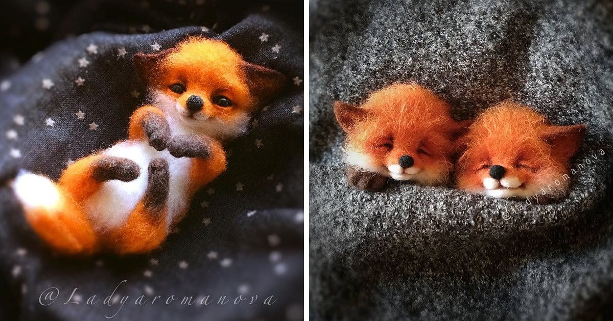 Cette artiste russe crée de petits animaux souriants en laine qui peuvent tenir dans la poche d’une veste