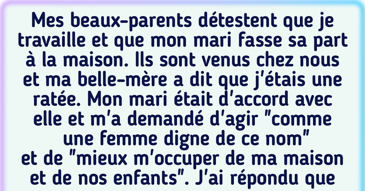 Mon mari et ma belle-mère m'ont manqué de respect, mais ma réaction les a fait pleurer Mon mari et ma belle-mère m'ont manqué de respect, mais ma réaction les a fait pleurer
