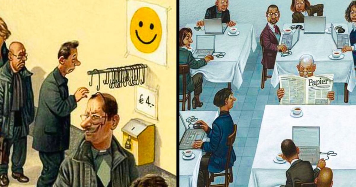 Cet artiste autrichien, qui a été condamné et menacé d’emprisonnement pour ses caricatures trop osées, continue à dessiner sa vérité... Cet artiste autrichien, qui a été condamné et menacé d’emprisonnement pour ses caricatures trop osées, continue à dessiner sa vérité...