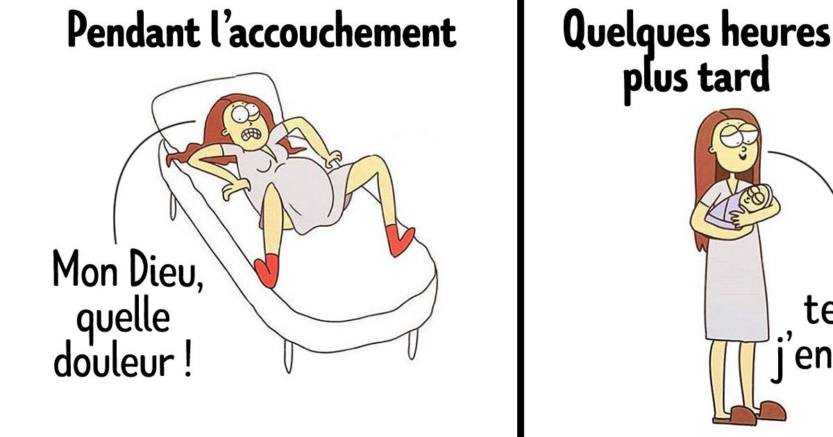 18+ Bandes dessinées par une artiste qui perçoit la maternité avec humour