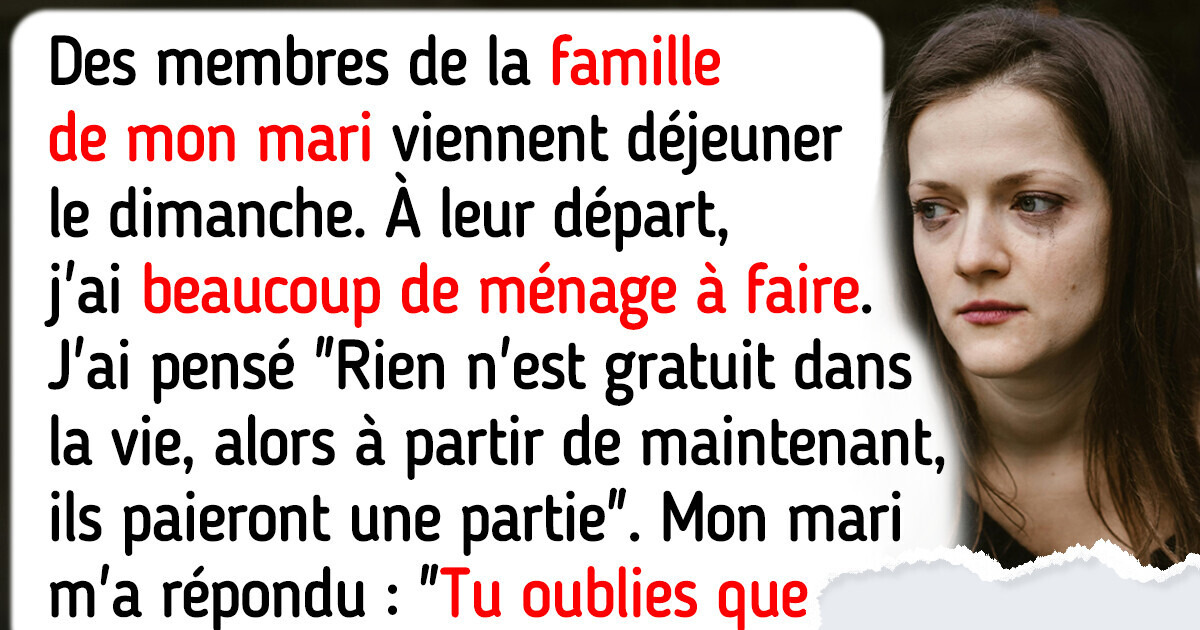 J'attends de mes beaux-parents qu'ils paient s'ils veulent venir déjeuner