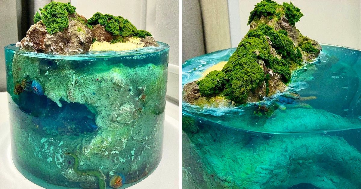 15 Gâteaux qui ressemblent à des îles paradisiaques perdues au milieu de l’océan