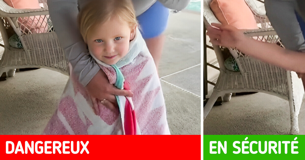 Une monitrice de natation avertit les parents de ne pas mettre une serviette autour des épaules de leur enfant