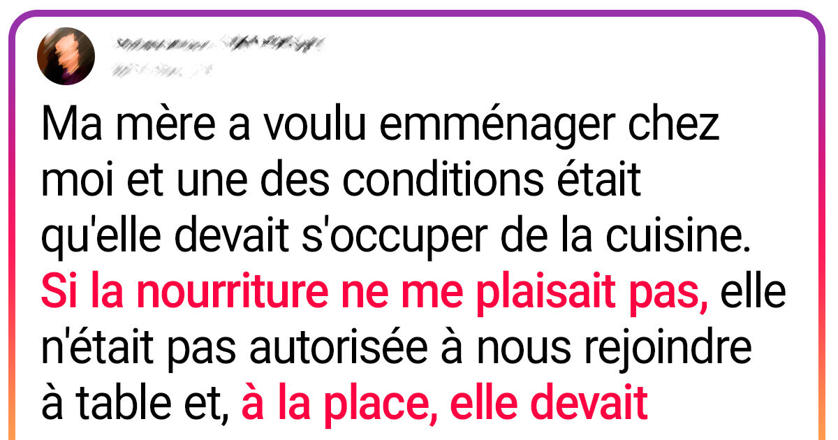 Une femme pose des conditions impensables pour que sa mère puisse vivre chez elle