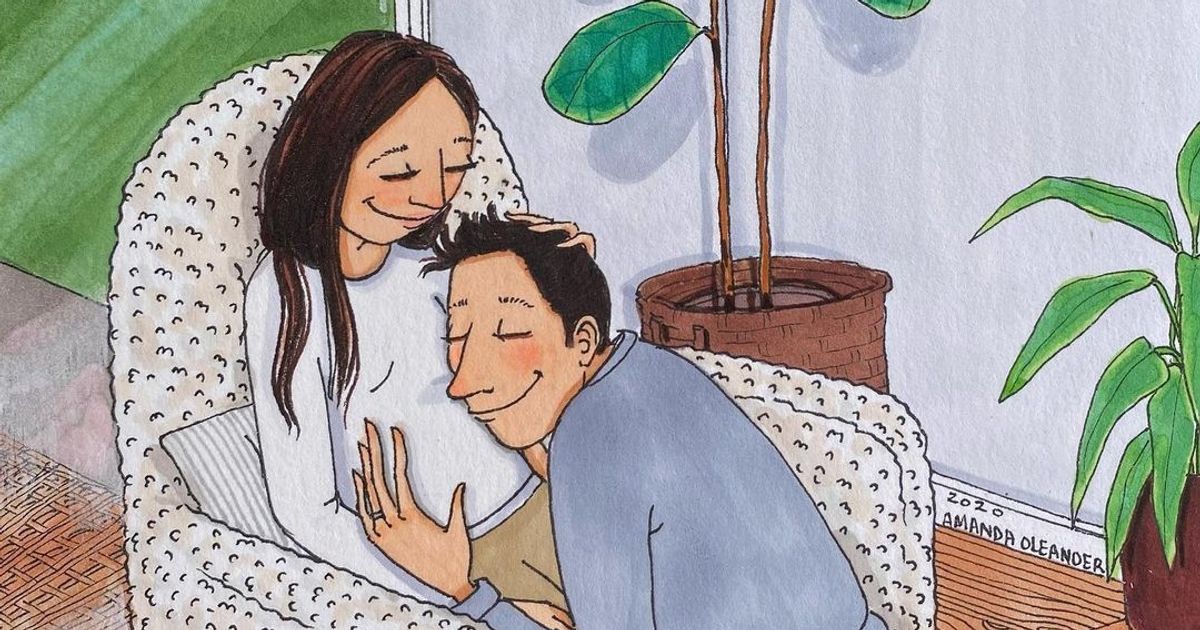 Une artiste revient sur sa grossesse à travers une série de dessins touchants
