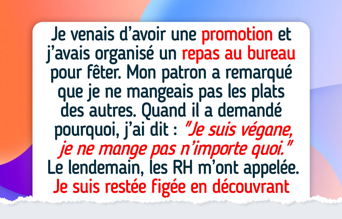J’ai dit à mon patron que j’étais végane, et maintenant les RH sont impliquées