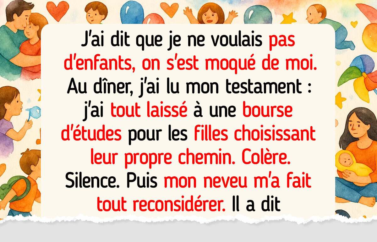 Je n’ai pas d’enfants — et mon testament était le coup de théâtre que ma famille n’avait pas vu venir Je n’ai pas d’enfants — et mon testament était le coup de théâtre que ma famille n’avait pas vu venir