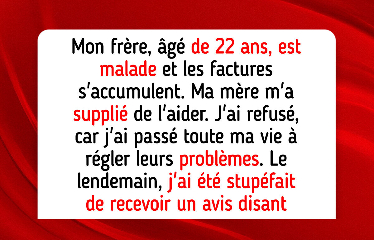 Je refuse de m’occuper de mon frère malade, je ne suis pas sa mère Je refuse de m’occuper de mon frère malade, je ne suis pas sa mère