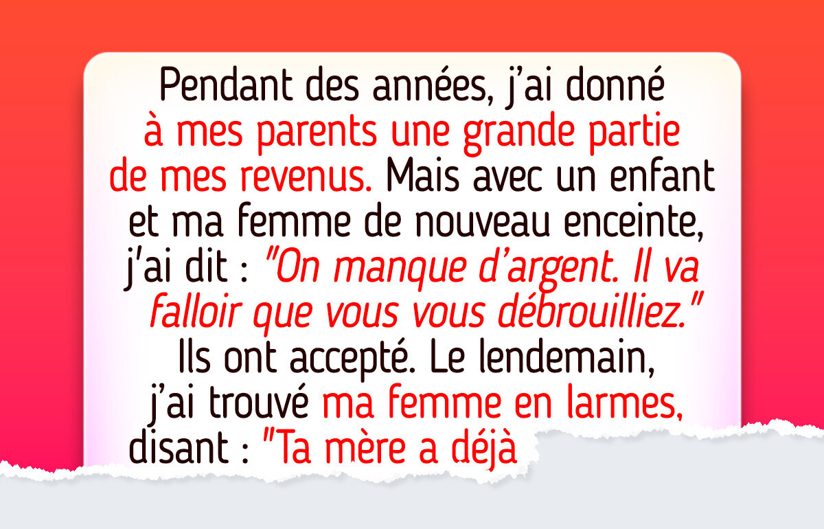 J’ai arrêté d’aider financièrement mes parents, mais leur vengeance a été cruelle J’ai arrêté d’aider financièrement mes parents, mais leur vengeance a été cruelle