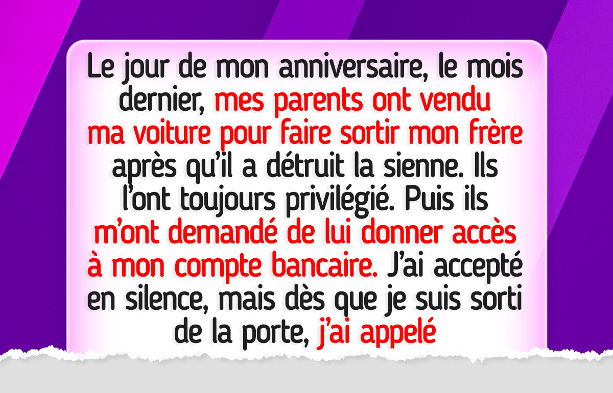Je ne veux pas continuer à réparer les erreurs de mon frère, ce n’est pas ma responsabilité