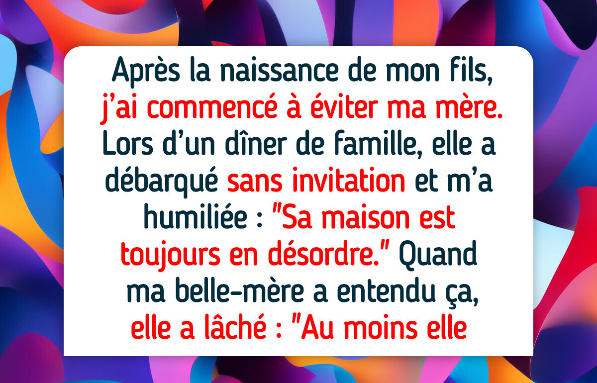 Ma mère voulait encore m’humilier, mais cette fois ma belle-mère m’a protégée