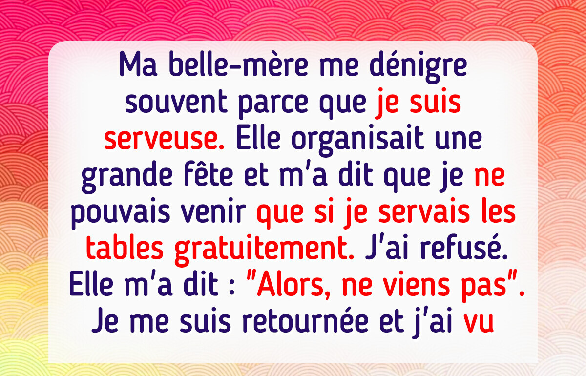 Ma belle-mère a refusé que je participe à un événement familial