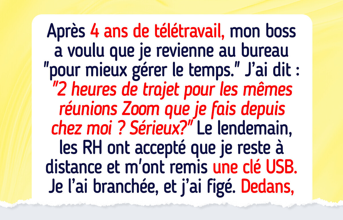 J’ai refusé de revenir au bureau après des années de télétravail, puis les RH m’ont fait une révélation choc