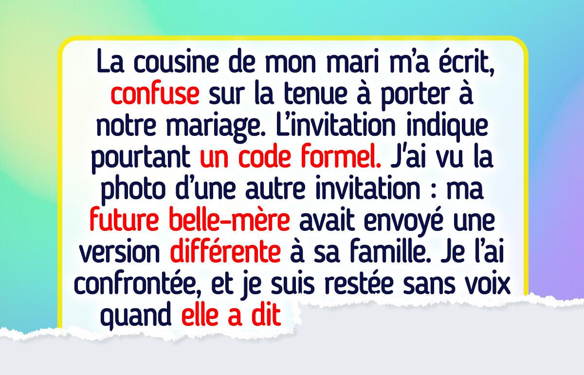 Je viens de découvrir que ma future belle-mère a secrètement modifié nos invitations de mariage, et je suis furieuse