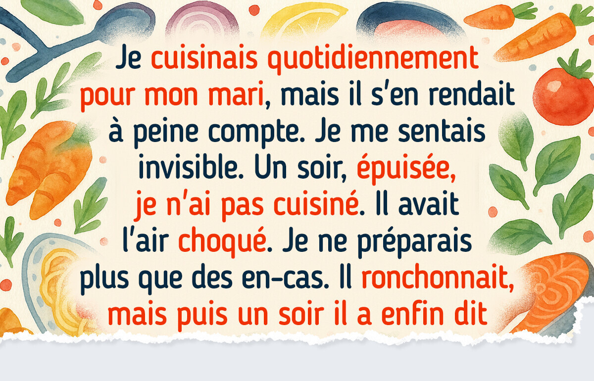Mon mari ne m’aidait pas à cuisiner — alors je lui ai donné une leçon qu’il n’est pas prêt d’oublier Mon mari ne m’aidait pas à cuisiner — alors je lui ai donné une leçon qu’il n’est pas prêt d’oublier