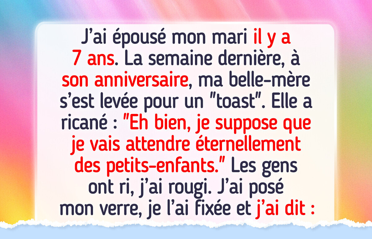 Ma belle-mère s’est moquée de moi à l’anniversaire de mon mari, je l’ai remise à sa place