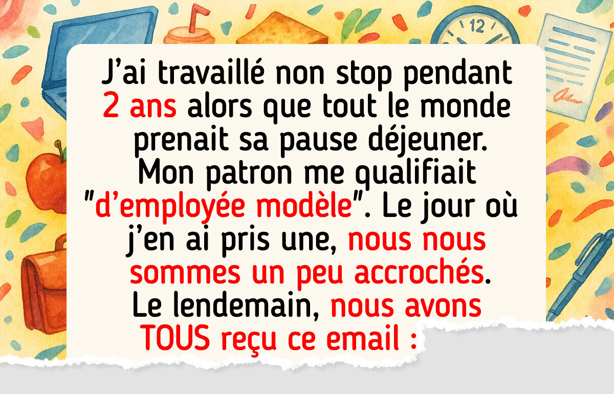 J’ai refusé de travailler pendant le déjeuner — la réponse de mon patron a choqué tout le monde J’ai refusé de travailler pendant le déjeuner — la réponse de mon patron a choqué tout le monde