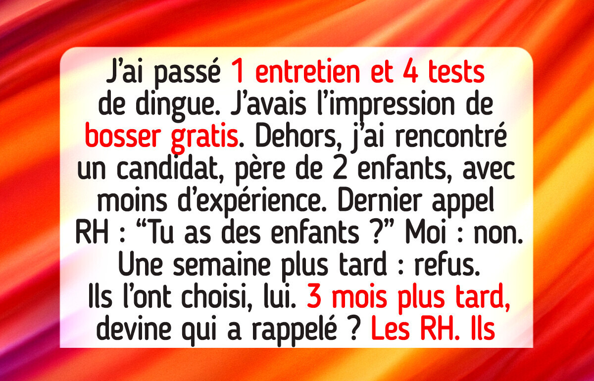 J’ai passé 5 séries d’entretiens pour un poste — puis les RH m’ont rejetée parce que je n’ai pas d’enfants J’ai passé 5 séries d’entretiens pour un poste — puis les RH m’ont rejetée parce que je n’ai pas d’enfants