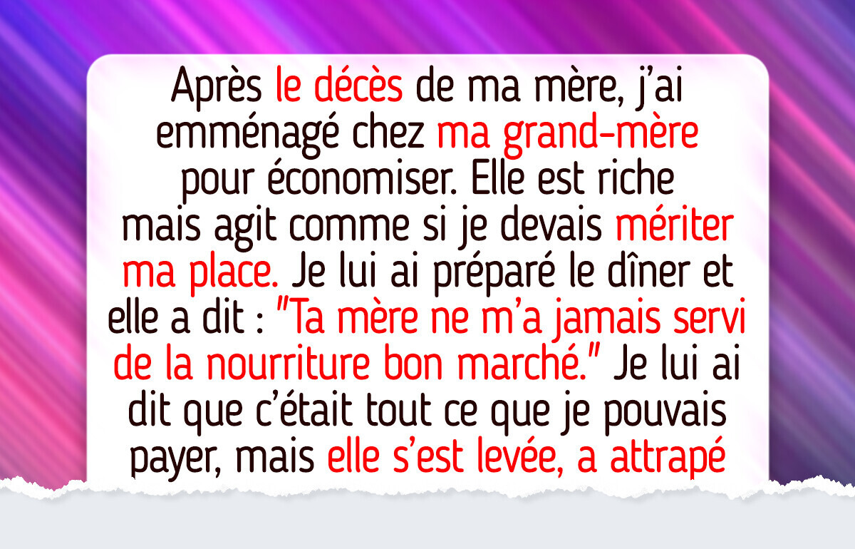Je refuse de nourrir ma grand-mère de 79 ans, elle en demande trop