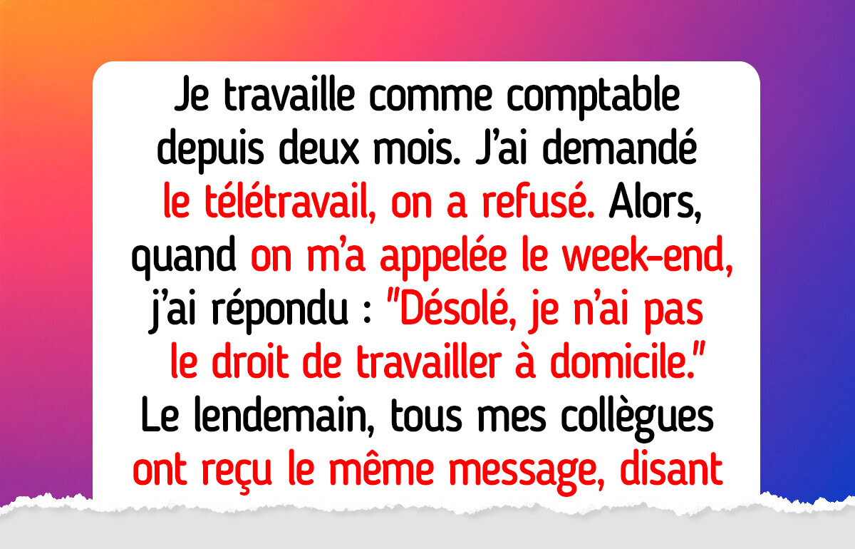 J’ai cessé de répondre aux appels du travail le week-end et maintenant les RH revoient leur politique
