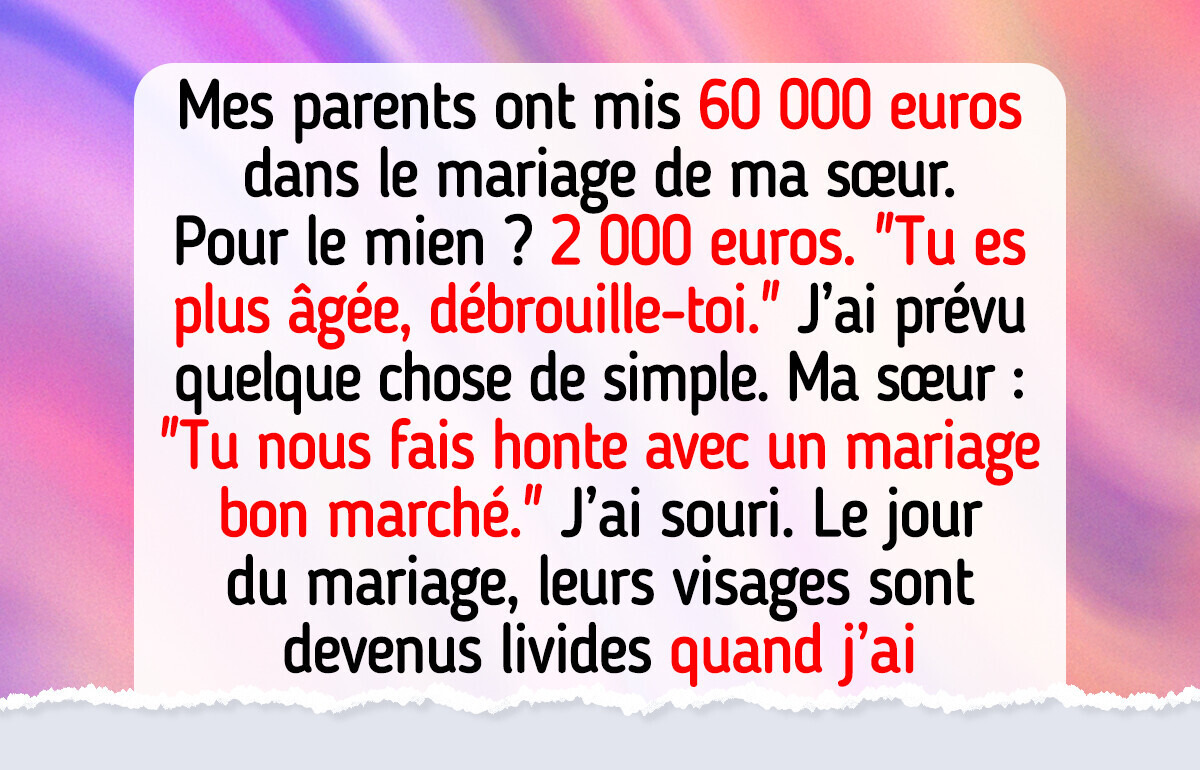 Mes parents ont tout offert à ma sœur et rien à moi, et ça s’est retourné contre eux