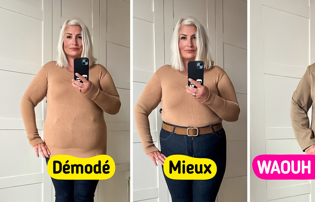 Une femme montre de petites astuces pour éviter les erreurs de mode courantes Une femme montre de petites astuces pour éviter les erreurs de mode courantes