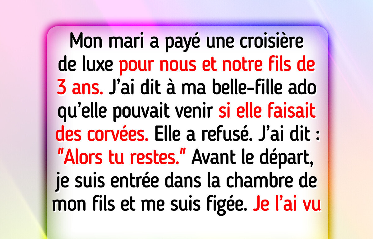 J’ai refusé que ma belle-fille fasse partie de notre voyage en famille