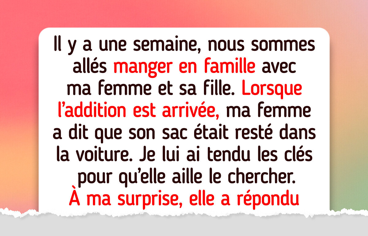 J’ai toujours payé les repas de ma femme, mais ce soir, j’ai atteint ma limite J’ai toujours payé les repas de ma femme, mais ce soir, j’ai atteint ma limite