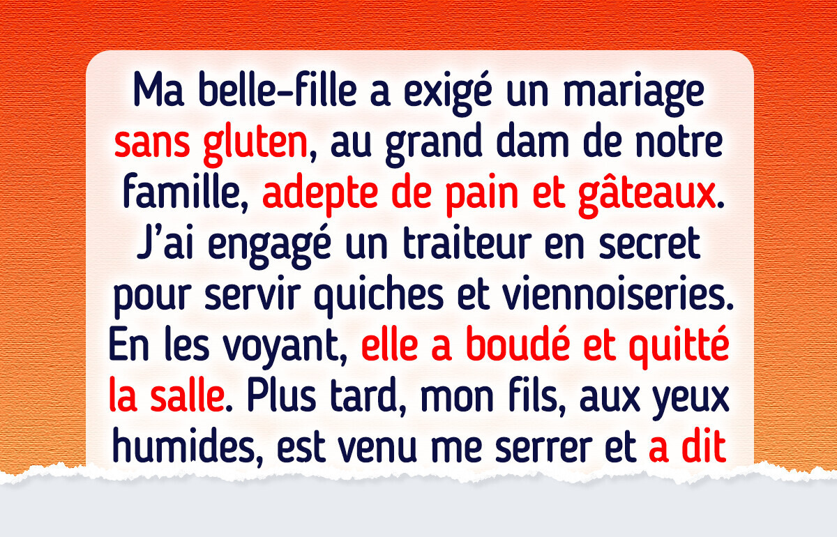 J’ai refusé un repas “100 % sans gluten” au mariage de mon fils, et la situation s’est envenimée